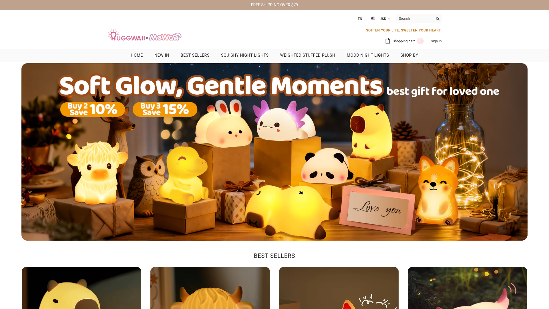 Huggwaii website homepage screenshot
