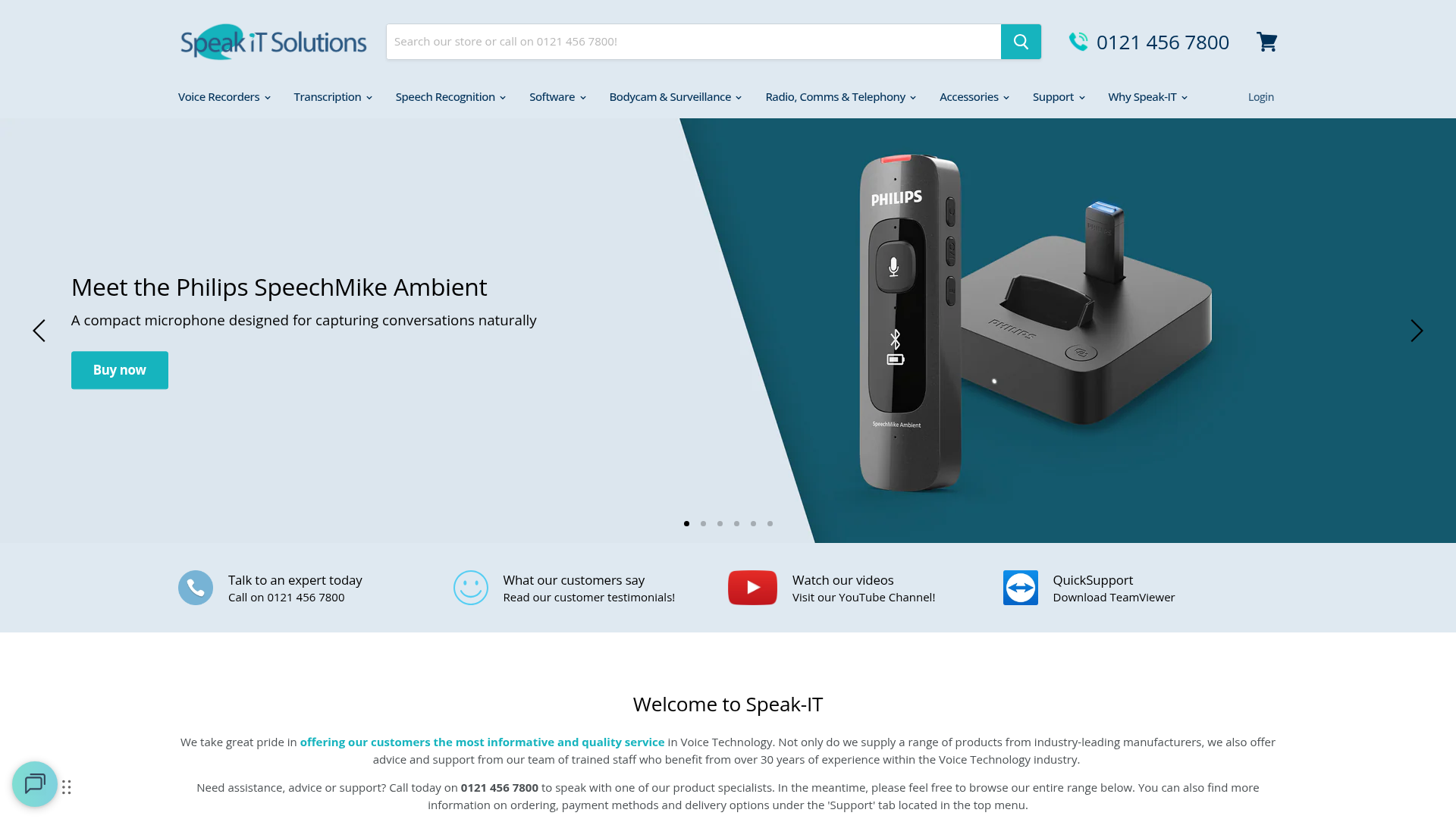 Speak iT Solutions website homepage screenshot